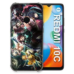 Cokitec Carcasa para Xiaomi Redmi 10C Manga Demon Slayer Grupo