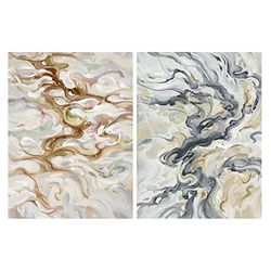 DKD Home Decor Afbeelding abstract (2 stuks) (90 x 3 x 120 cm)