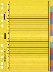 Baier Schneider File Index File Page dividers &12–Piece Blank Pressspankarton int with Yellow