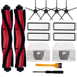 Replacement Accessories Kit Compatible with Roborock Q5 Q5+ Q5 Plus Robot Vacuum Cleaner,1 Main Brush,4 Side Brushes,4 Hepa Filters,2 Dust Bags (14 PCS)