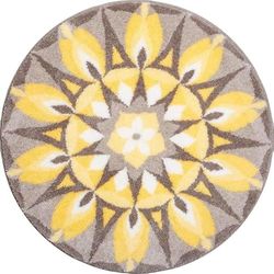 Grund Sel Alfombra de Baño, Poliacrílico Supersoft, Amarillo/Gris, 100 cm
