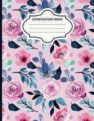 Composition Notebook: Floral Pattern 8.5" x 11" 110 Pages Lined