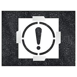 V Safety Exclamation Mark Stencil - 400x400mm - 1.1mm Polypropylene
