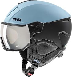 uvex instinct visor, casco de esquí robusto unisex, con visera, ajuste de talla individualizado, glacier, black matt, 59-61 cm