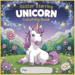 Glitter Starring Unicorn Coloring Book