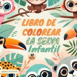 Libro de colorear infantil animales de la selva