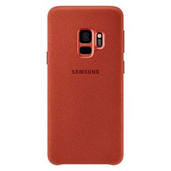 Samsung Alcantara Fabric Qi Charging Compatible Case Cover for Galaxy S9 - Red,EF-XG960AREGWW