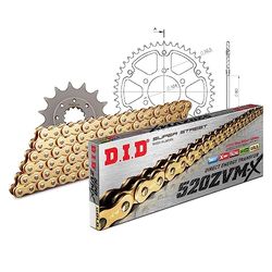 Kettingset DID staal 520ZVM-X / 114 klinknagel slot voor Kawasaki Z E-versie 800 cc bj. 2013-2017