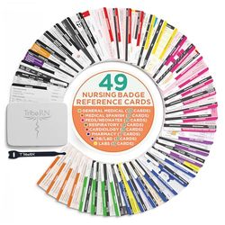 Tribe RN BadgeGuru 2.0 by - Nursing Student Set van 44 Verpleegkundige Badge Referentiekaarten - Uitgebreide Klinische Verpleegkundige Badge Card Set Ontworpen door verpleegkundigen voor studenten en