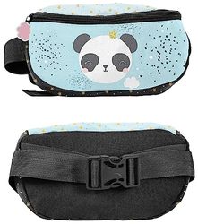 PASO Panda Riñonera, Unisex-Youth, Negro, 13 x 24 x 9 cm