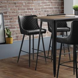 Julian Bowen Luxe Faux Lederen Barkruk - Zwart