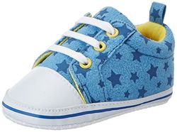 Playshoes Sneaker per Neonato Stelle, Scarpe da Ginnastica Unisex - Bimbi 0-24, Blu (Hellblau/Marine 642), 17 EU