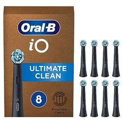 Oral-B iO Ultimate Clean Cabezal De Cepillo Eléctrico Negro, Pack De 8 Unidades, Apto Para Buzones