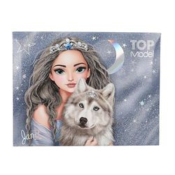 Depesche 13224 TOPModel Wolf-Boîte de Papeterie en Bleu foncé, avec Motif de modèle et étoiles, Chemise avec Crayons, Gomme et Bien Plus Encore, Plastic, Multicolor, Taille Unique