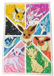Homadict Sherpa Pokémon - Manta Polar Suave y cálida (100 x 150 cm, 100 x 150 cm), diseño de Evoli Evolution