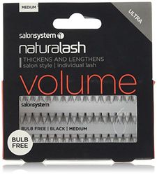 Salon System Individual Bulb Free Ultra Black Medium Flare Lashes