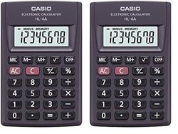 Casio HL-4A Calcolatrice tascabile Antracite Display 8 cifre (Confezione da 2)