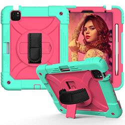 Funda para iPad Pro de 11 Pulgadas, generación 2020/2019, iPad 10.9/11 con Funda para iPad Pro de 11 Pulgadas, con Soporte Giratorio de 360° y Correa de Mano