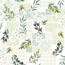Douceur d'Intérieur, Tablecloth (RLX 1.4 m x 20 m) Solanova Sage PVC Printed
