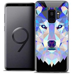 Caseink Fodral för Samsung Galaxy S9 (5.8) fodral [kristallgel HD polygon djurserie - mjuk - ultratunn - tryckt i Frankrike] varg