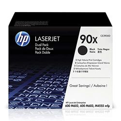 HP CE390XD 90X original LaserJet tonerkassetter med hög kapacitet, svart, multipack