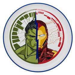 Los Avengers återanvändbara barntallrikar, tvåfärgad och halkfri bas, Marvel