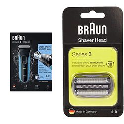 Braun Series 3 ProSkin Electric Shaver, Electric Razor for Men with Precision Head & Series 3 Electric Shaver Replacement Head, Easily Attach Your New Shaver Head