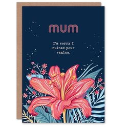 Mother's Day Joke Sorry I Ruined Your Bod Fun Funny Gross Adult Humour Mum Greeting Card