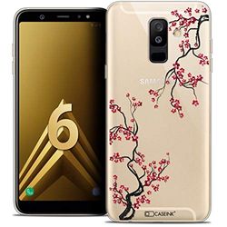 Caseink Fodral för Samsung Galaxy A6 Plus 2018 (6) fodral [Crystal Gel HD Summer Design Sakura Collection - mjuk - ultratunn - tryckt i Frankrike]