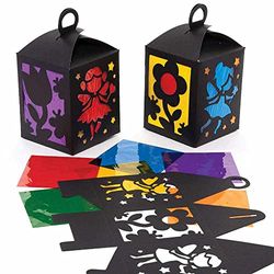 Baker Ross FC706 Feeën Gebrandschilderde Lantaarn Kit - Set van 4, Kinderen Papier Knutsel Kit, Kunst en Knutselen voor Meisjes