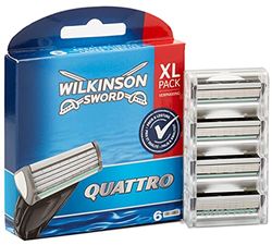 Wilkinson Sword Quattro scheermesjes voor heren, 6 stuks