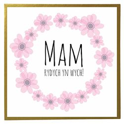 Claire Giles Quill "Mam rydych yn wych" Welsh Mother's Day Card