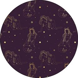 Bonateks, Ronde digitaal bedrukte muismat, antislip onderkant, voor kantoor en thuis, diameter: 22 cm