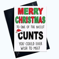 Grappige Onbeleefde Kerstkaarten Vrolijk Kerstmis C*nt Card voor Vriend Kerstmis Collega Card Vriendje Xmas Card Vrolijk Xmas Banter Grappen PC651
