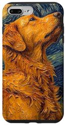 Carcasa para iPhone 7 Plus/8 Plus Golden Retriever Van Gogh Painting Cute Funny Dog Lover