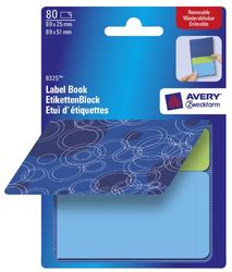 Avery Zweckform 8325 etikettenblokken in design boeklet, blauwe cirkels