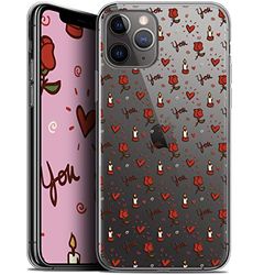 Caseink fodral för Apple iPhone 11 Pro Max (6,5) [Gel HD-mönster tryckt i Frankrike kärlek Saint Valentine kollektion design ljus och rosor - mjuk - ultratunn]