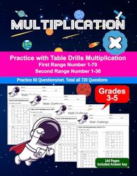 Table Drills Multiplication: Math Drill, Practice Book, Workbook, Grades 3-5, Ages 8-11