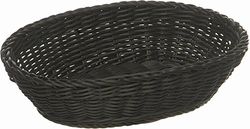 APS panier, ovale "PROFI LINE" - panier, panier en osier en polypropylène - dimensions : 25 x 19 cm/hauteur : 6,5 cm/couleur : noir