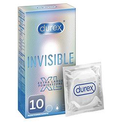 Durex Preservativos Invisibles Super Finos para Maximizar la Sensibilidad, el más fino de Durex (Extra Large 10)