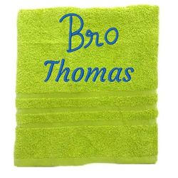 Asciugamano personalizzato con nome splendidamente ricamato Asciugamano da bagno Asciugamano in cotone 100% Asciugamano da bagno con nome (140 x 70 cm, Bro)