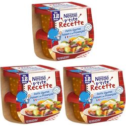 Nestlé Bébé P'tite Recette Plat complet Poisson à la Provençale - dès 12 mois - 2 x 200g (Lot de 3)
