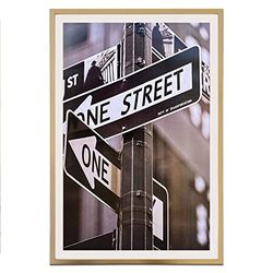 TheDisplayGuys – Cadre photo contemporain en aluminium – Verre trempé – 30,5 x 45,7 cm – Mat à 27,9 x 43,2 cm – Doré – À suspendre au mur