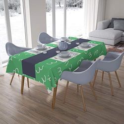 Bonamaison Kitchen Decoration, Tablecloth, Petrol Green, White, 140 x 200 Cm - Designed and Manufactured in Turkey