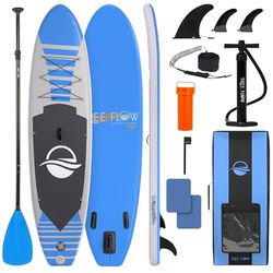 SereneLife Opblaasbaar Stand-Up Paddleboard - Antislip SUP Paddle Board met Peddel, Pomp, Leash en Accessoires - voor Volwassenen en Jeugd