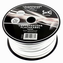 Luidsprekerkabel platte 100m - 2x2,5mm² CCA - platte kabel audio 2,2 mm