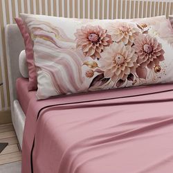 PETTI Artigiani Italiani - Katoenen beddengoed met kussenslopen met digitale print, eenpersoons laken, beddengoedset met bloemenpatroon, 100% Made in Italy