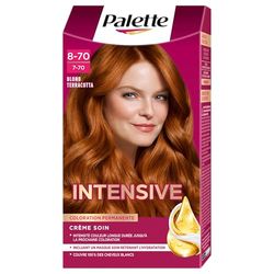 Palette - Coloration Permanente Cheveux - Crème Soin - Brillance Intense - Couvre 100% des Cheveux Blancs - Tenue 8 semaines - Blond Terracotta 8.70