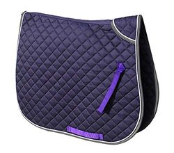 Rhinegold Twin Bound Saddle Cloth-Full-Purple Tela para sillín, Morado, Plein