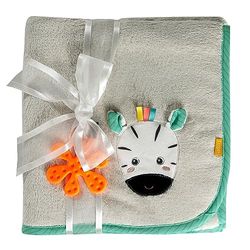 Fehn Kuscheldecke Zebra – Kuschelige Schmusedecke für zuhause und unterwegs – zum Kuscheln, als Krabbelunterlage, Schnuffeltuch oder Zudecke – für Babys und Kleinkinder ab 0+ Monaten